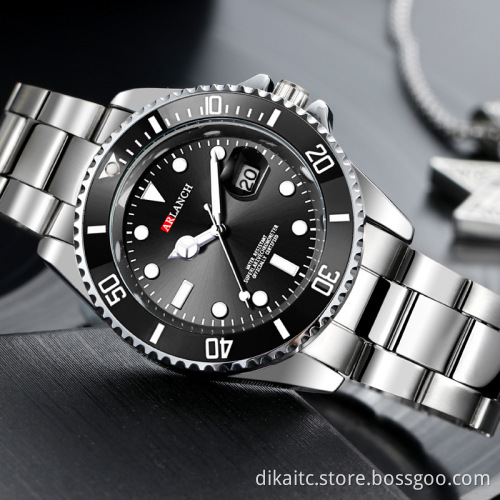 ARLANCH Luxury Brand Watch Men Sports Watches Rotatable Bezel GMT Sapphire Glass Date Stainless Steel Quartz Wristwatches Gift